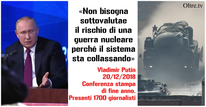 Putin non pensa che il 2019 sarà positivo: ‘Rischio guerra nucleare’ – Video