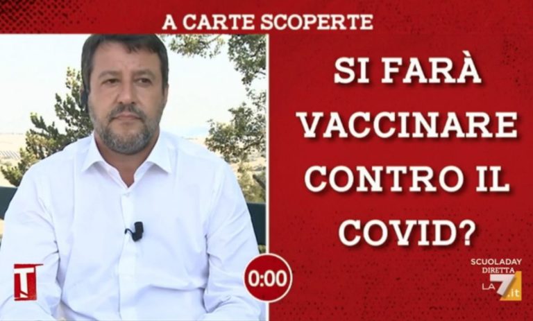 Salvini su novax, “negazionisti” e App immuni: «Si farà vaccinare?»